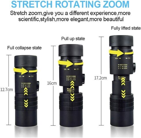 4K 10-300x40mm teamepleto Zoom Telescope أحادي - محمول ، مقاوم للماء ، مقاوم للغبار ، مقاوم للصدمة ، مثالي لمشاهدة الطيور البالغة ، الصيد في الهواء الطلق ، السفر in Kuwait