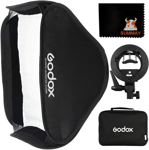 GODOX Foldable Softbox Kit 24"x24"/60x60cm with S-Type Flash Bracket Bowen Mount Holder for Camera Flash Speedlight Studio Photography (Softbox Kit 60x60 +S-Type) in Saudi Arabia