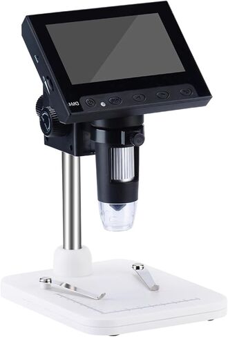 4.3 "مجهر رقمي LCD ، تكبير 1000X ، مصابيح LED قابلة للتعديل لحزام الماس ، فحص العملة ، إصلاح الإلكترونيات ، مزود الطاقة المزدوج - مثالي للهواة والمهنيين in Kuwait
