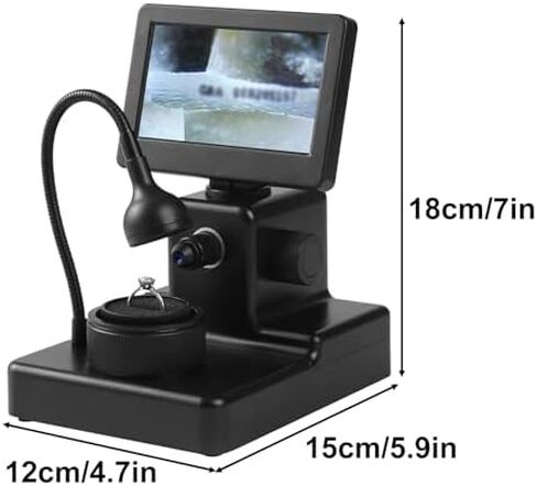 مجهر الماس الرقمي LCD مع ضوء LED ، مكبّر عملة قابلة للتعديل لتحليل المجوهرات ، والتعرف عليه ، والتفتيش - مثالي للجامعات والمتحمسين in Kuwait