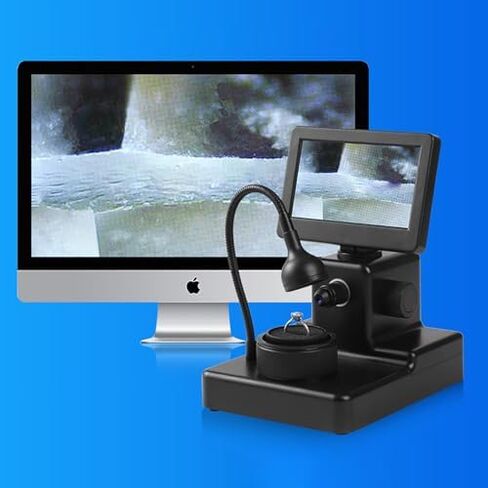 مجهر الماس الرقمي LCD مع ضوء LED ، مكبّر عملة قابلة للتعديل لتحليل المجوهرات ، والتعرف عليه ، والتفتيش - مثالي للجامعات والمتحمسين in Kuwait