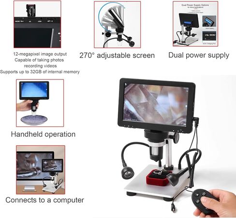 1080 بكسل المجهر الرقمي ، مع شاشة 7 '' 'LCD ، التكبير 1200x ، عارض حزام الماس لتقييم المجوهر in Kuwait