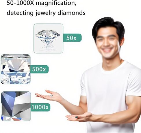 1080 بكسل المجهر الرقمي ، مع شاشة 7 '' 'LCD ، التكبير 1200x ، عارض حزام الماس لتقييم المجوهر in Kuwait