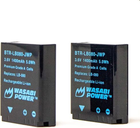 Wasabi Power Battery (2-Pack) and USB Dual Charger for Kodak LB-080 and Kodak PIXPR0 ORBIT360 4K, PIXPRO SP1, PIXPRO SP360, PIXPRO SP360 4K VR Camera in Saudi Arabia