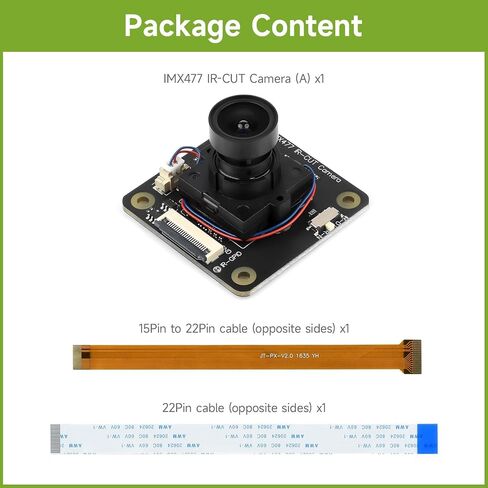 Waveshare IMX477 IR-Cut 12.3MP Camera (A), Compatible with Raspberry Pi 5/4B/3B/Zero/Zero W/Zero 2W/Pico/Pico W/Pico WH, Supports Jetson Nano/Jetson Orin Nano in Saudi Arabia