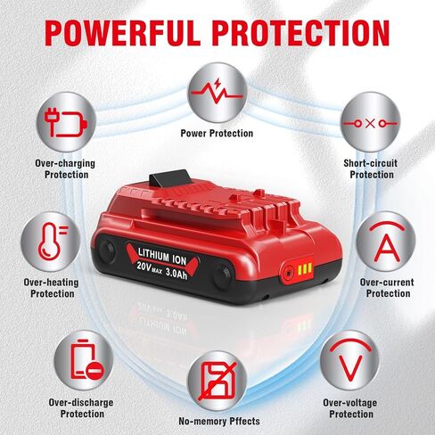 Abeden 2Pack استبدال لبطارية Lithium Ion 20V Craftsman V20 in Kuwait