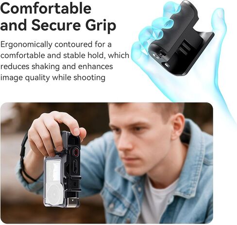 Gugxiom Street Photography Handle for Ace Pro 2, Pro, Ace Accessories, Aluminum Alloy Camera Cage, Lens Cap, Quick Relase Magnetic Mount in Saudi Arabia