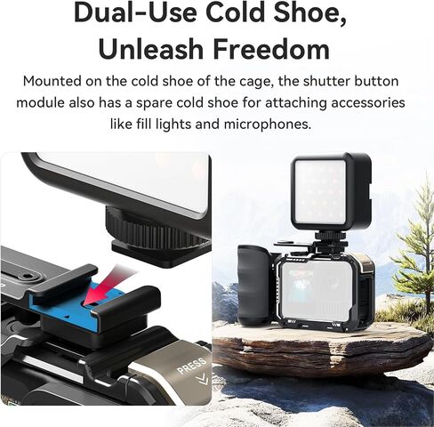 Gugxiom Street Photography Handle for Ace Pro 2, Pro, Ace Accessories, Aluminum Alloy Camera Cage, Lens Cap, Quick Relase Magnetic Mount in Saudi Arabia