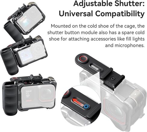 Gugxiom Street Photography Handle for Ace Pro 2, Pro, Ace Accessories, Aluminum Alloy Camera Cage, Lens Cap, Quick Relase Magnetic Mount in Saudi Arabia