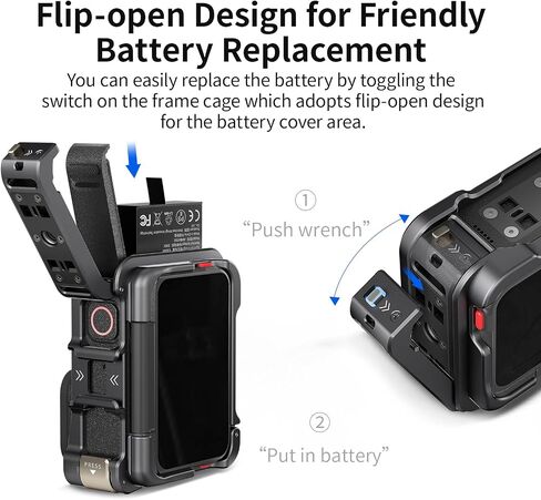 Gugxiom Street Photography Handle for Ace Pro 2, Pro, Ace Accessories, Aluminum Alloy Camera Cage, Lens Cap, Quick Relase Magnetic Mount in Saudi Arabia