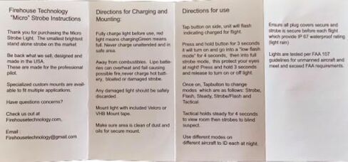 Generic Firehouse Technology Micro Strobe Drone Mavigation Kit - 3 Light Kit (White ، Red ، Green) FAA Compliant 1000 Lumens in Saudi Arabia