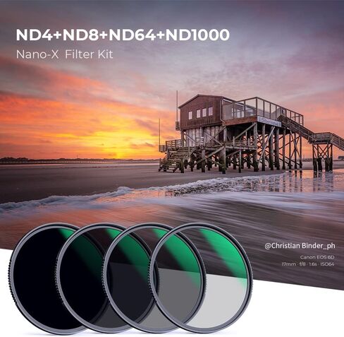 K&F Concept 77mm MCUV/CPL/ND4/ND8/ND64/ND1000 Lens Filter Kit (6 Pcs) with 28 Multi-Layer Coated Clear Optical Glass Filters in Saudi Arabia