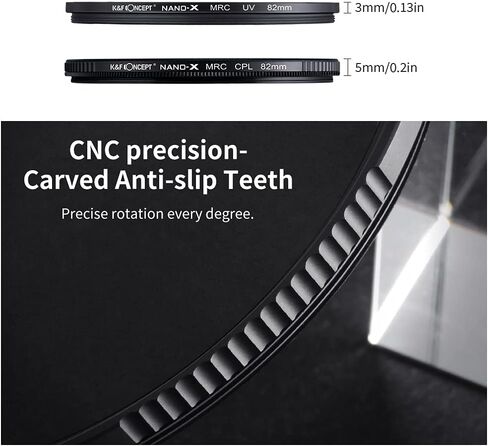 K&F Concept 77mm MCUV/CPL/ND4/ND8/ND64/ND1000 Lens Filter Kit (6 Pcs) with 28 Multi-Layer Coated Clear Optical Glass Filters in Saudi Arabia