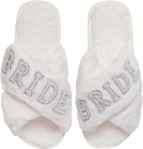 Baotongle Bride Slippers for Wedding Bridipers Slippers أم هدايا العروس للعرائس وحفل العازبة in Saudi Arabia