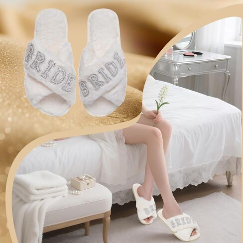 Baotongle Bride Slippers for Wedding Bridipers Slippers أم هدايا العروس للعرائس وحفل العازبة in Saudi Arabia