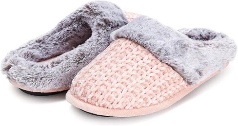 Floopi Womens داخلي/في الهواء الطلق الكفة الناعمة Chenille متماسكة الفخارين نغمة السد من الفراء مع رغوة الذاكرة (333) in Kuwait