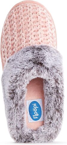 Floopi Womens داخلي/في الهواء الطلق الكفة الناعمة Chenille متماسكة الفخارين نغمة السد من الفراء مع رغوة الذاكرة (333) in Kuwait