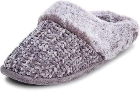 Floopi Womens داخلي/في الهواء الطلق الكفة الناعمة Chenille متماسكة الفخارين نغمة السد من الفراء مع رغوة الذاكرة (333) in Kuwait