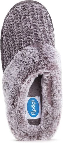 Floopi Womens داخلي/في الهواء الطلق الكفة الناعمة Chenille متماسكة الفخارين نغمة السد من الفراء مع رغوة الذاكرة (333) in Kuwait