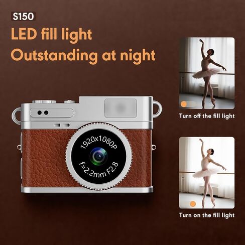 كاميرات مفاتيح الفيديو الرقمية الرقمية الرجعية الصغيرة 1080p HD Go Cam 0.96 "شاشة IPS 4 ألوان Type-C Pro 44x27x23mm 17G 8GB مسجل جيب جيب للتسجيل الرياضي للدراسة (Brown) in Kuwait