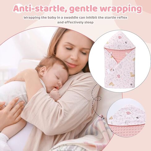 Baby Car Seat Blanket-Universal Car Seat Covers,Warm Swaddle Blankets for Infants Newborn,Boys and Girls Baby Bunting for Stroller,35"x35" (Pink Leaves Rabbit) in Saudi Arabia