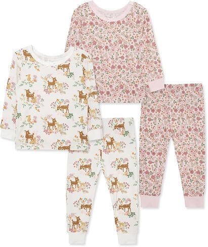 Little Me Clothes for Baby Girls' 2-Pack Pajama Set, 2 Long Sleeve Tops and 2 Bottoms, 12 Months - 4Toddler in Saudi Arabia