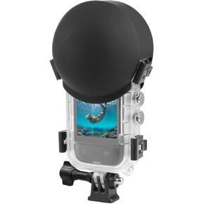 بالنسبة إلى insta360 x5 60m مقاومة للماء الغوص مع عدسة السيليكون تغطي اللون الأسود in Kuwait