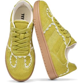 Women's Sneakers Gum Sole Tennis Skate Shoes Lace-up Walking Shoes Casual Anti Slip Low-Top Sneaker Footwear in Saudi Arabia