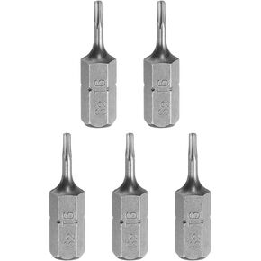 Harfington 5pcs T6 Torx screwdriver بت 1/4 "Hex Shank 25mm/1" S2 Steel Star 6 Point Hex Security Security Screw Bits with Hole for Impact in Kuwait