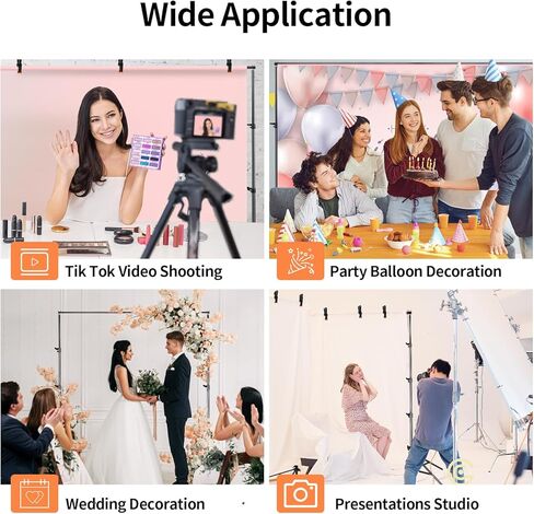 Backdrop Stand 8.5 * 10ft ، حامل خلفي من أربعة أرجل ، وبراعة خلفية أكثر استقرارًا للحفلات ، وموقف قوس بالون الزفاف ، وعرض الإعلان ، وتصوير الفيديو in Kuwait