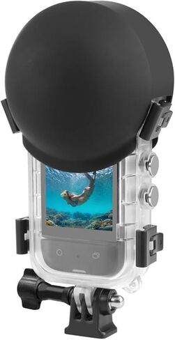 بالنسبة إلى insta360 x5 60m مقاومة للماء الغوص مع عدسة السيليكون تغطي اللون الأسود in Kuwait