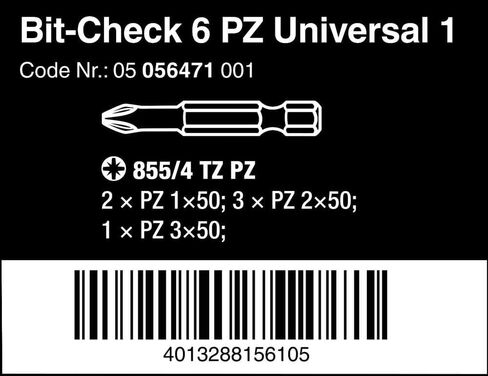 BIT-Check 6 PZ Universal 1 BITS for PZ Screws in Saudi Arabia