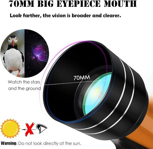 تلسكوب فلكي احترافي 50x أطفال التلسكوبات 70 مم من التلسكوب الانكسار للأطفال مع Tripod Educational Toys 20 * 18 * 42 سم in Saudi Arabia