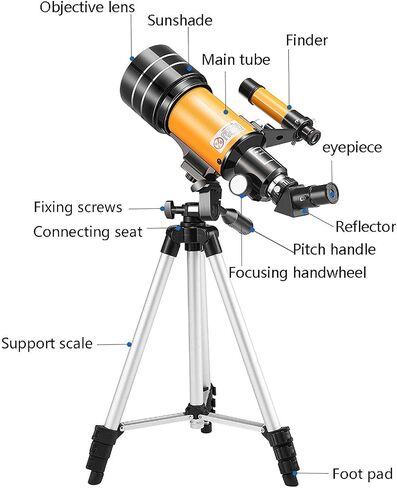 تلسكوب فلكي احترافي 50x أطفال التلسكوبات 70 مم من التلسكوب الانكسار للأطفال مع Tripod Educational Toys 20 * 18 * 42 سم in Saudi Arabia