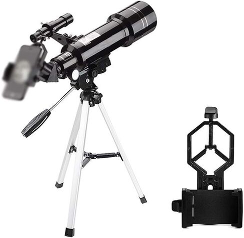 تلسكوب للأطفال البالغين مبتدئين 70 مم فتحة BAK4 PRISM FMC Telescope 400mm تلسكوب 400 مم لعلم الفلك مع جبل الهاتف الذكي وترايبود لاستكشاف كواكب القمر in Saudi Arabia
