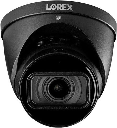 Lorex 4K (8MP) مآخذ كاميرا Smart Dome Smiture Smart Dome مع الصوت في الوقت الفعلي وتسجيل 30 إطارًا في الثانية في الوقت الفعلي-أسود in Kuwait