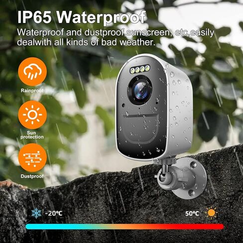 كاميرات الأمان المنزلية اللاسلكية في الهواء الطلق مع اكتشاف الحركة ، رؤية ليلية 2K خارج الكاميرا لدعم الأمن المنزلي SD/Cloud Storage ، وكاميرات أمان WiFi التي تديرها بطارية الشاشة الداخلية في الهواء الطلق in Kuwait
