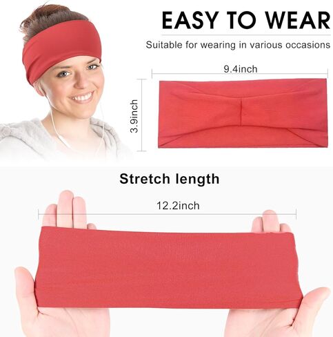 عصابات رأس رياضية للرجال والنساء، عصابة رأس للتمرين ماصة للرطوبة، عصابات رأس للجري وركوب الدراجات وكرة القدم واليوجا وعصابة شعر للنساء والرجال 6 قطع in Kuwait