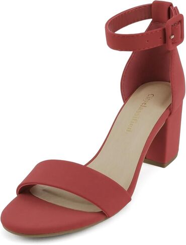 CityClassified Cake ~ Women Fashion Open Toe Canle Buckle Strap Low Crunky Heels Sandals Shoes in Kuwait