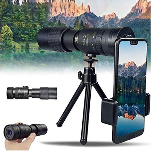 4K 10-300 × 40 مم تلسكوب أحادي التكبير مع حامل وترايبود - مقاوم للماء ، وتوافق الهواتف الذكية - مناسبة للسفر ومشاهدة الطيور ومخيم in Kuwait