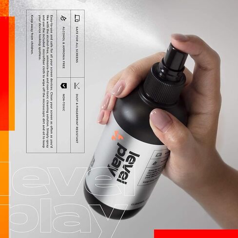 Screen Cleaner Spray (0.8oz) - Phone Cleaner, Cleaner Spray for Laptop, Computer, MacBook, iPad, Tablet, Lens Cleaner, Eyeglass Cleaner Kit | Alcohol-Free | Microfiber Cloth Wipes in Kuwait