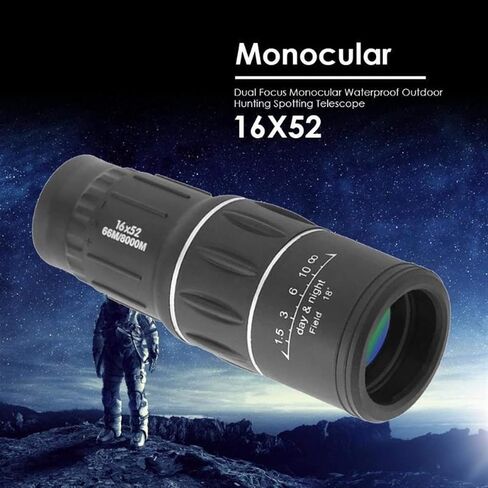16X52 Dual Focus Monocular Telescope - Waterproof Outdoor Spotting Scope for Bird Watching, Hunting, Travel, and Sightseeing in Saudi Arabia