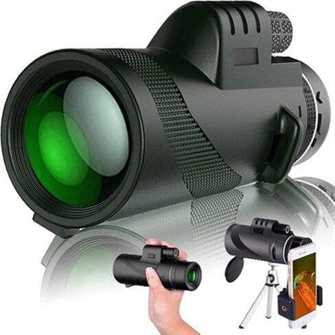 12x50 Waterproof Monocular Telescope with Aluminum Alloy Tripod - Perfect for Bird Watching, Hiking, and Camping in Saudi Arabia