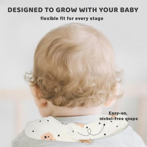 6 Pack Muslin Baby Triangle Bibs Soft and Absorbent Cotton Bandana Drool for Teething and Drooling Unisex in Kuwait