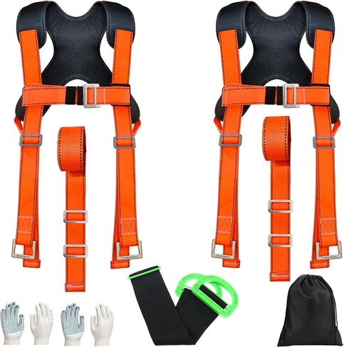 Adjustable Lifting Moving Straps, Furniture Moving Straps Support up to 600Lbs for Furniture, Boxes, House-Moving, 2Pack One-Person Handle Lifting Straps with Non-Slip Gloves in Kuwait