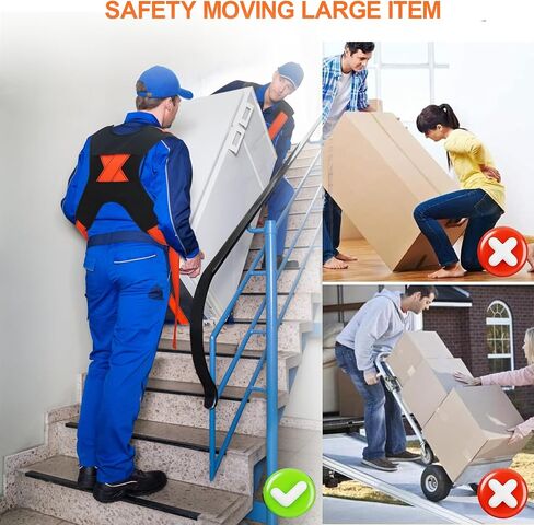 Adjustable Lifting Moving Straps, Furniture Moving Straps Support up to 600Lbs for Furniture, Boxes, House-Moving, 2Pack One-Person Handle Lifting Straps with Non-Slip Gloves in Kuwait
