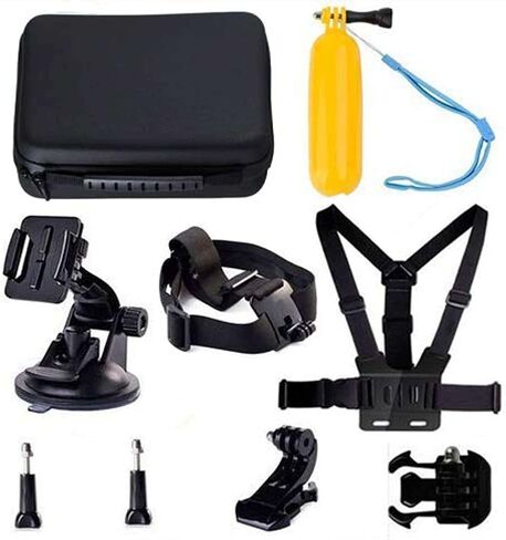Navitech 8 in 1 Action Camera Accessory Combo Kit with Grey Case - Compatible with IceFox 4K Action Camera in Saudi Arabia