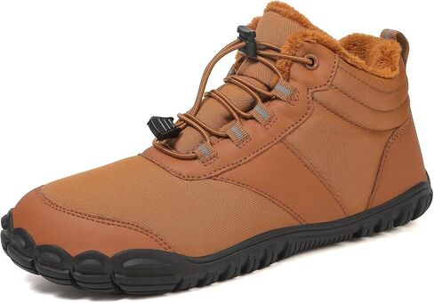 Hike Winter Barefoot Boots Womens Mens, Minimalist Warm Zero Drop Snow Booties Slip On Footwear, Wide Toe Waterproof Barefoot Hiking Shoes Outdoor in Kuwait