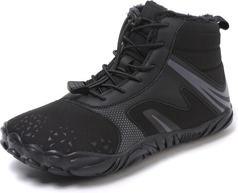 Hike Winter Barefoot Boots Womens Mens, Minimalist Warm Zero Drop Snow Booties Slip On Footwear, Wide Toe Waterproof Barefoot Hiking Shoes Outdoor in Kuwait