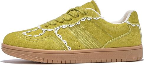 Women's Sneakers Gum Sole Tennis Skate Shoes Lace-up Walking Shoes Casual Anti Slip Low-Top Sneaker Footwear in Saudi Arabia